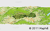 Satellite Panoramic Map of Xinchang, physical outside