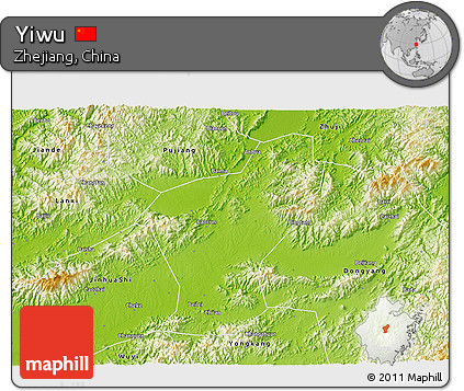 Physical 3D Map of Yiwu