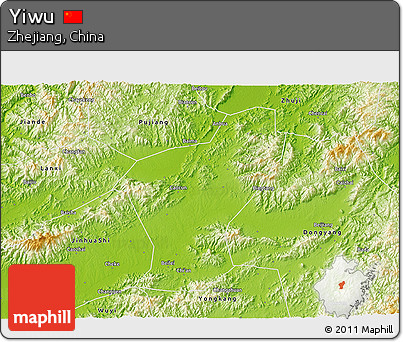 Physical 3D Map of Yiwu