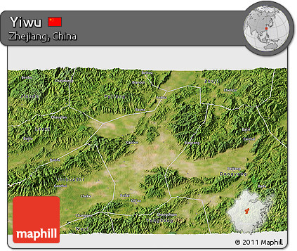 Satellite 3D Map of Yiwu