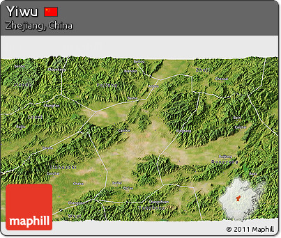 Satellite 3D Map of Yiwu