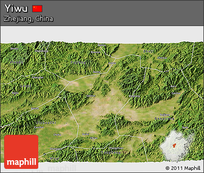 Satellite 3D Map of Yiwu