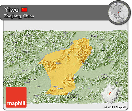 Savanna Style 3D Map of Yiwu