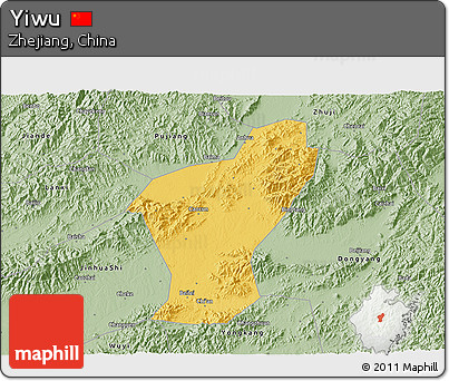 Savanna Style 3D Map of Yiwu