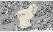 Shaded Relief 3D Map of Yiwu, darken, desaturated