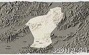 Shaded Relief 3D Map of Yiwu, darken