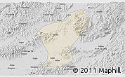 Shaded Relief 3D Map of Yiwu, desaturated