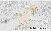 Shaded Relief 3D Map of Yiwu, lighten, desaturated