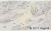 Shaded Relief 3D Map of Yiwu, semi-desaturated