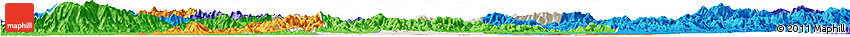 Shaded Relief Horizon Map of Yiwu, political outside