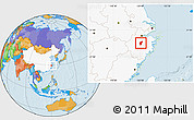 Political Location Map of Yiwu, highlighted country