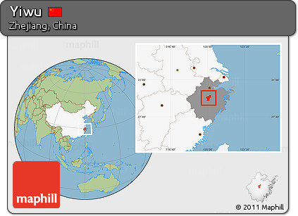 Savanna Style Location Map of Yiwu, highlighted country, highlighted parent region
