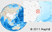 Shaded Relief Location Map of Yiwu, highlighted country