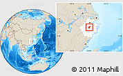 Shaded Relief Location Map of Yiwu, highlighted parent region