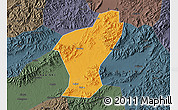 Political Map of Yiwu, darken, semi-desaturated