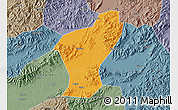 Political Map of Yiwu, semi-desaturated