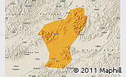 Political Map of Yiwu, shaded relief outside