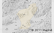 Shaded Relief Map of Yiwu, desaturated