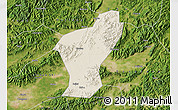 Shaded Relief Map of Yiwu, satellite outside