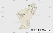 Shaded Relief Map of Yiwu, single color outside