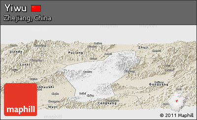 Classic Style Panoramic Map of Yiwu