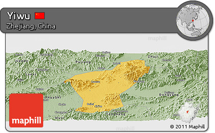Savanna Style Panoramic Map of Yiwu