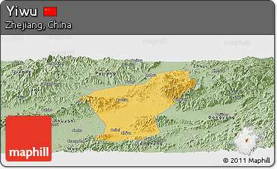 Savanna Style Panoramic Map of Yiwu