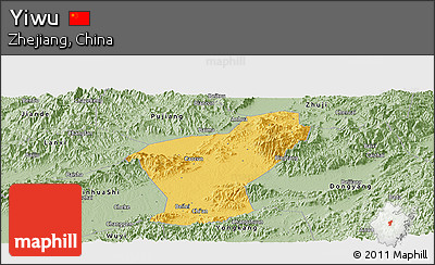 Savanna Style Panoramic Map of Yiwu