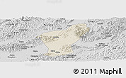 Shaded Relief Panoramic Map of Yiwu, desaturated