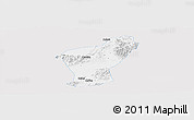 Silver Style Panoramic Map of Yiwu, single color outside