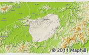 Shaded Relief 3D Map of Yongkang, physical outside