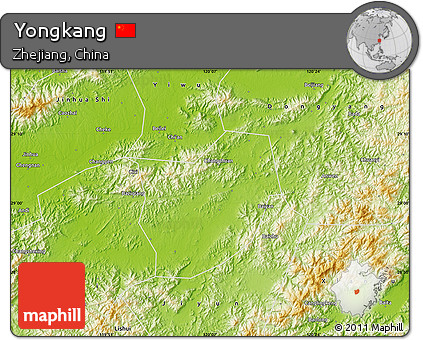 Physical Map of Yongkang