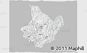 Gray 3D Map of Yunhe, single color outside