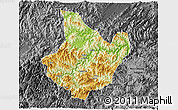 Physical 3D Map of Yunhe, darken, desaturated