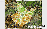 Physical 3D Map of Yunhe, darken