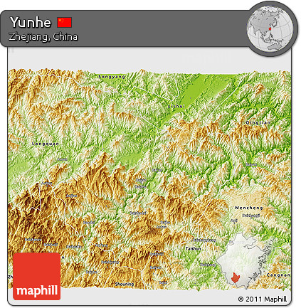 Physical 3D Map of Yunhe