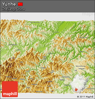 Physical 3D Map of Yunhe