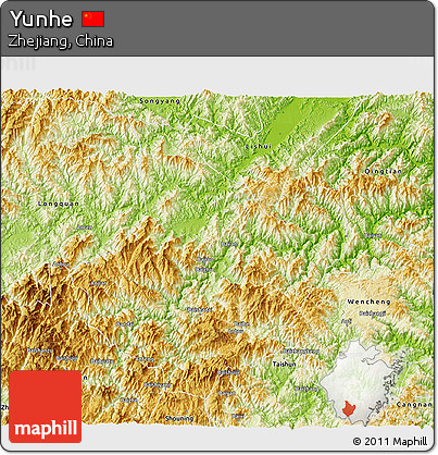 Physical 3D Map of Yunhe