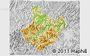 Physical 3D Map of Yunhe, lighten, desaturated