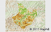 Physical 3D Map of Yunhe, lighten