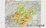 Physical 3D Map of Yunhe, lighten, semi-desaturated
