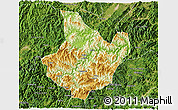 Physical 3D Map of Yunhe, satellite outside