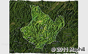 Satellite 3D Map of Yunhe, darken