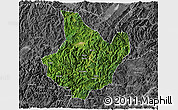 Satellite 3D Map of Yunhe, desaturated