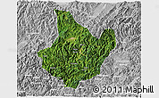 Satellite 3D Map of Yunhe, lighten, desaturated