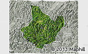 Satellite 3D Map of Yunhe, lighten, semi-desaturated
