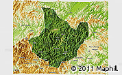 Satellite 3D Map of Yunhe, physical outside