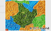 Satellite 3D Map of Yunhe, political outside