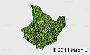 Satellite 3D Map of Yunhe, single color outside