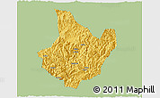 Savanna Style 3D Map of Yunhe, single color outside